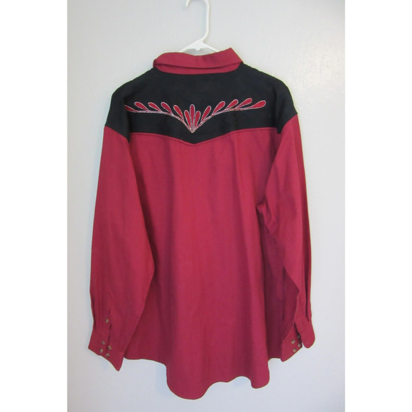 Gordon & James Red/Black Western XXL Button Down Long Sleeve Shirt BR43 - Picture 4 of 4